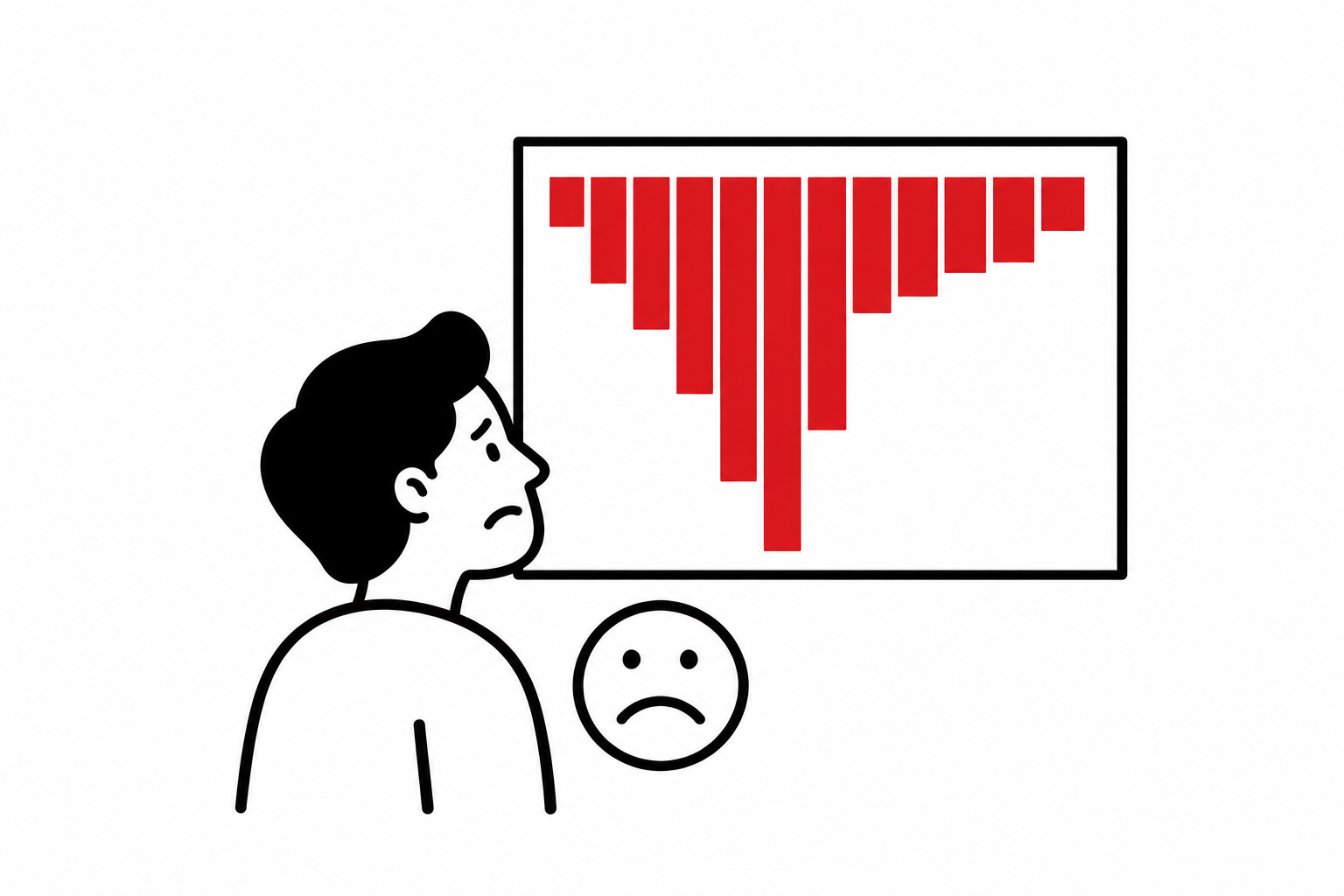 A viewer responding emotionally to a data visualization